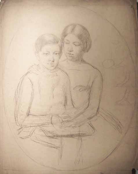 A Girl and a Boy Seated